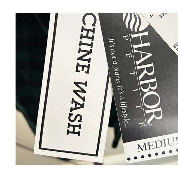 Vintage NWT Sag Harbor Velour Cowl Neck Top M Deadstock Green Black Striped 90s - Picture 5 of 10